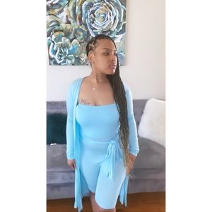 Aqua Romper Set (Three Piece Set)